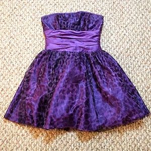 Purple leopard tule Gunne Sax dress